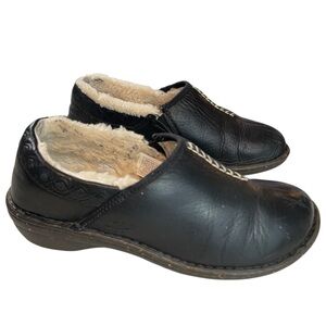 Ugg Bettey Black Slip On Leather Shoes with Shearling Lining - US Size 7 Comfy